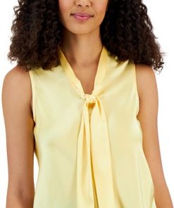 Kasper Women's Sleeveless Tie-Neck Top, Regular And Petite Sizes 2 Kasper Women's Sleeveless Tie-Neck Top, Regular And Petite Sizes -CeCe cloth-shop 22946494 fpx
