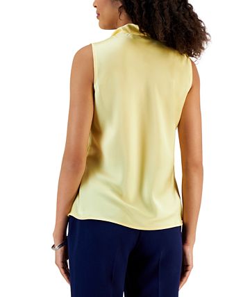 Women's Sleeveless Tie-Neck Top, Regular And Petite Sizes Kasper Women's Sleeveless Tie-Neck Top, Regular And Petite Sizes -CeCe cloth-shop
