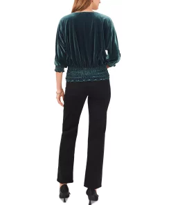 Vince Camuto Women's Dolman-Sleeve Smocked-Waist Top -CeCe cloth-shop 22947716 fpx