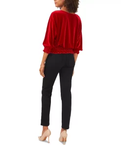 Vince Camuto Women's Dolman-Sleeve Smocked-Waist Top -CeCe cloth-shop 22947721 fpx