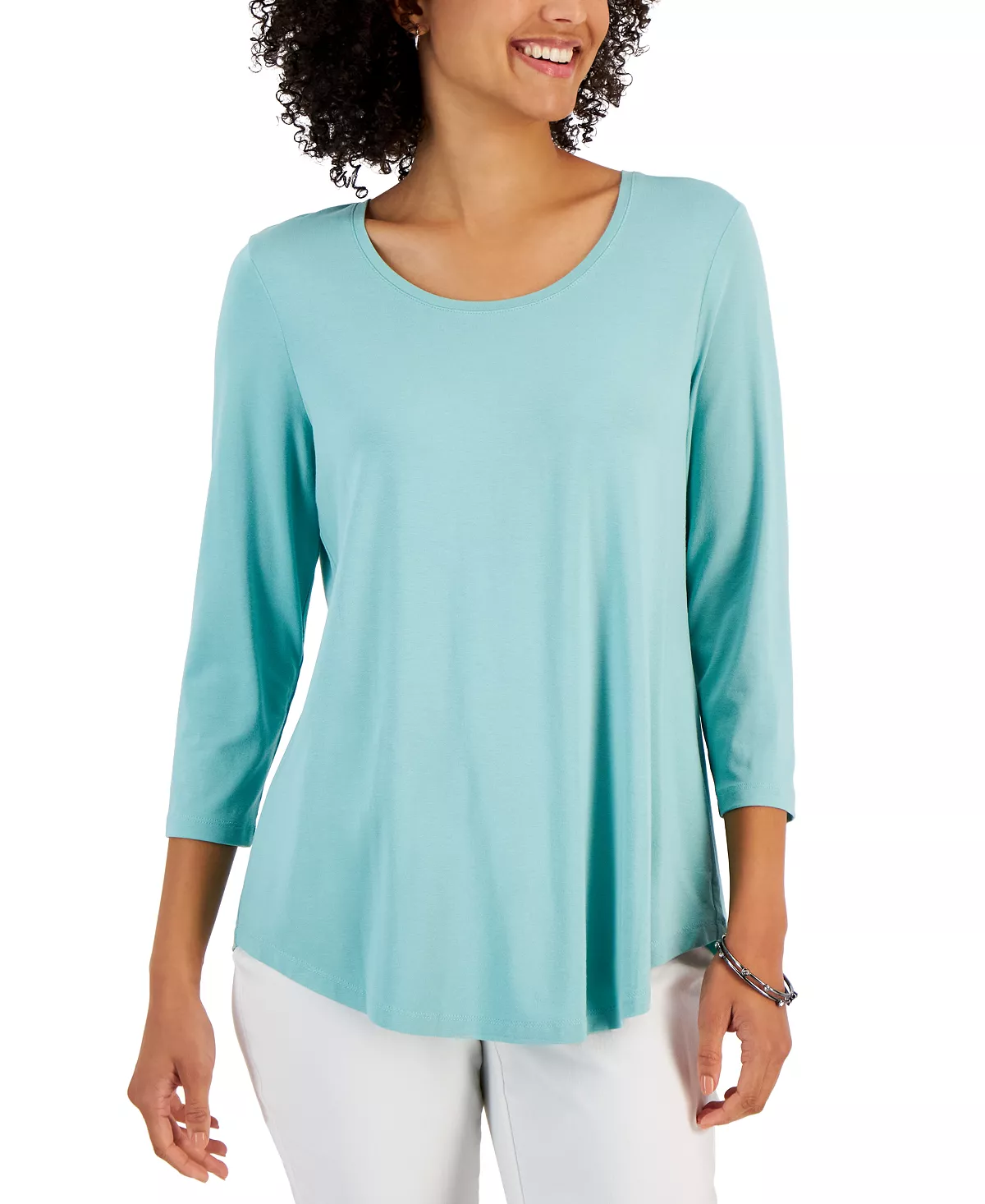 3/4-Sleeve Solid Tunic Top, Created For Macy's JM Collection 3/4-Sleeve Solid Tunic Top, Created For Macy's -CeCe cloth-shop