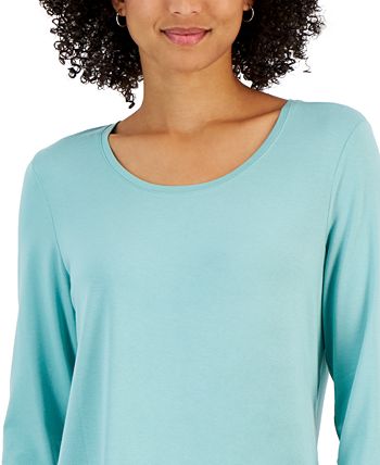 3/4-Sleeve Solid Tunic Top, Created For Macy's JM Collection 3/4-Sleeve Solid Tunic Top, Created For Macy's -CeCe cloth-shop