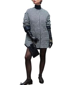 Anne Klein Women's Houndstooth Quilted Snap-Front Jacket -CeCe cloth-shop 22977901 fpx