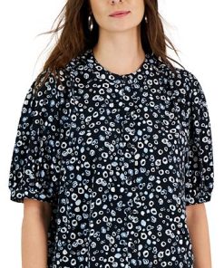 Alfani Women's Band-Collar Elbow-Sleeve Top, Created For Macy's -CeCe cloth-shop 22977931 fpx
