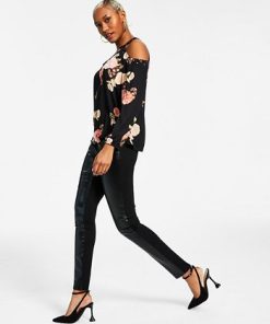 INC International Concepts Women's Mixed-Media High-Rise Pants, Created For Macy's -CeCe cloth-shop 22979434 fpx