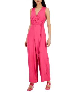 INC International Concepts Women's Surplice-Neck Tie-Waist Jumpsuit, Created For Macy's