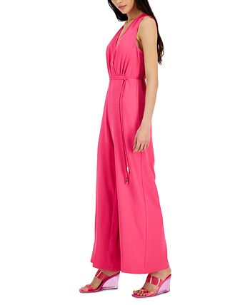 Women's Surplice-Neck Tie-Waist Jumpsuit, Created For Macy's INC International Concepts Women's Surplice-Neck Tie-Waist Jumpsuit, Created For Macy's -CeCe cloth-shop