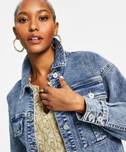 INC International Concepts Women's Cropped Denim Jacket, Created For Macy's -CeCe cloth-shop 22980273 fpx