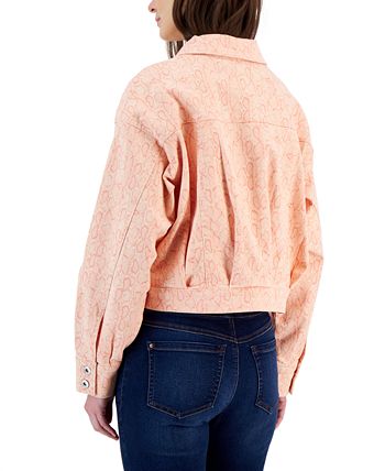 Women's Snake-Print Denim Jacket, Created For Macy's INC International Concepts Women's Snake-Print Denim Jacket, Created For Macy's -CeCe cloth-shop