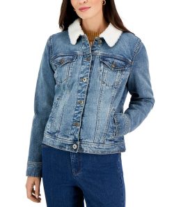 Style & Co Women's Sherpa-Collar Jean Jacket, Created For Macy's 3 Style & Co Women's Sherpa-Collar Jean Jacket, Created For Macy's -CeCe cloth-shop 22981671 fpx