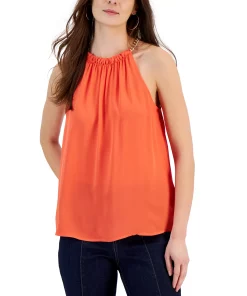 INC International Concepts Women's Chain-Trim Halter Top, Created For Macy's -CeCe cloth-shop 22981797 fpx