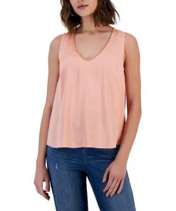 INC International Concepts Women's Chain-Trim V-Neck Tank Top, Created For Macy's