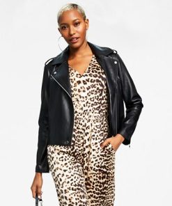 INC International Concepts Women's Faux-Leather Jacket, Created For Macy's -CeCe cloth-shop 22982037 fpx