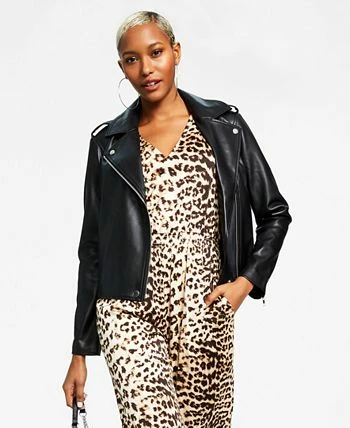 INC International Concepts Women's Faux-Leather Jacket, Created For Macy's - Image 5