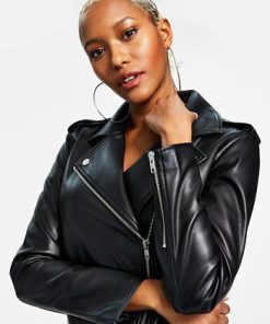 INC International Concepts Women's Faux-Leather Jacket, Created For Macy's -CeCe cloth-shop 22982039 fpx