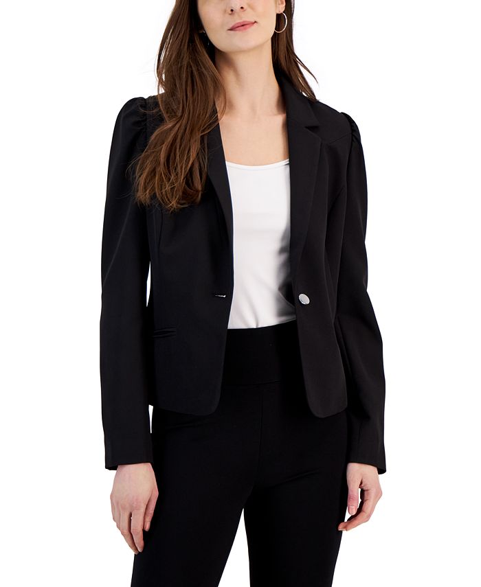 Women's Puff-Shoulder One-Button Blazer, Created For Macy's INC International Concepts Women's Puff-Shoulder One-Button Blazer, Created For Macy's -CeCe cloth-shop