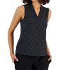 Anne Klein Women's Triple-Pleat Sleeveless V-Neck Blouse