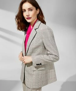 Anne Klein Women's Plaid Notched-Collar Blazer