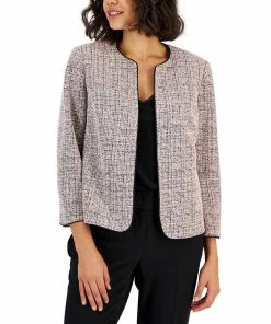 Anne Klein Women's Stretch Jacquard Tweed Cardigan Jacket