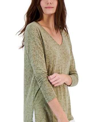 INC International Concepts Women's Burnout Long-Sleeve Tunic, Created For Macy's 3 INC International Concepts Women's Burnout Long-Sleeve Tunic, Created For Macy's - Image 3