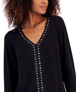 INC International Concepts Women's Studded Top, Created For Macy's -CeCe cloth-shop 22986955 fpx