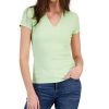 INC International Concepts Women's Two-Toned Ribbed V-Neck Top, Created For Macy's