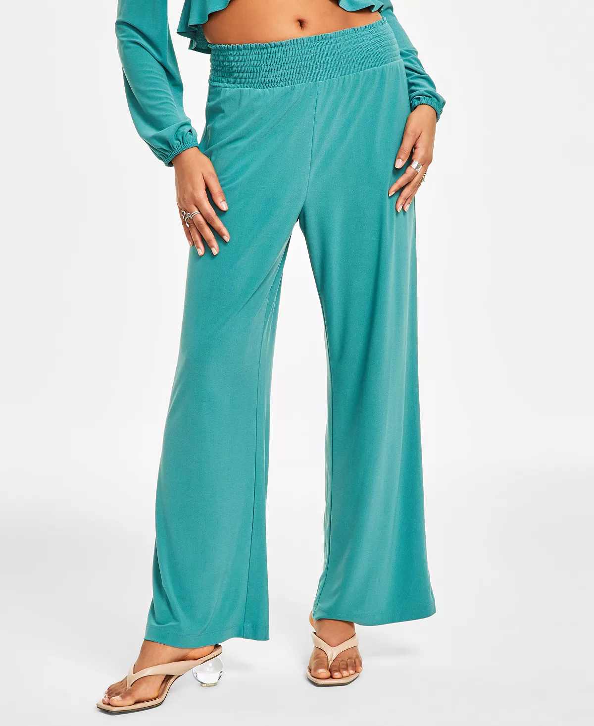 Pull-On Wide-Leg Pants, Created For Macy's Bar III Pull-On Wide-Leg Pants, Created For Macy's -CeCe cloth-shop