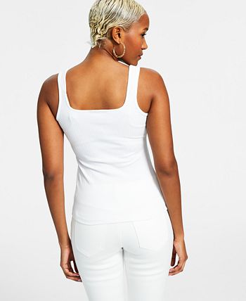 Women's Square Neck Rib Tank, Created For Macy's INC International Concepts Women's Square Neck Rib Tank, Created For Macy's -CeCe cloth-shop