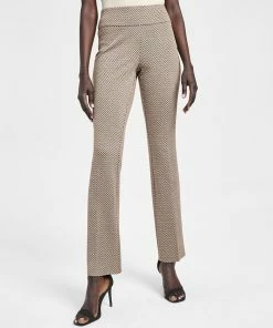 Anne Klein Women's Chevron Pull-On Bootcut Pants