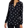 Anne Klein Women's Printed Split-Neck Long-Sleeve Tunic