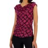 Anne Klein Women's Geo-Print Cap-Sleeve Cowlneck Top