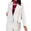 Anne Klein Women's Faux-Leather Zip-Front Moto Jacket