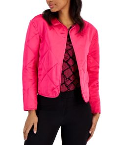Anne Klein Women's Diamond-Quilted Collarless Jacket