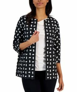 Anne Klein Women's Jacquard Dropped-Shoulder Topper