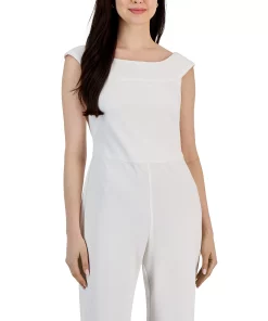 Connected Women's Scuba Crepe Sleeveless Wide-Leg Jumpsuit 4 Connected Women's Scuba Crepe Sleeveless Wide-Leg Jumpsuit -CeCe cloth-shop 22996146 fpx