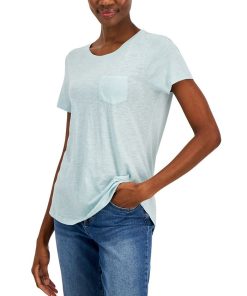Style & Co Women's Scoop-Neck Short-Sleeve Pocket T-Shirt, Created For Macy's