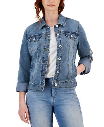 Women's Embroidered Denim Jacket, Created For Macy's Style & Co Women's Embroidered Denim Jacket, Created For Macy's -CeCe cloth-shop