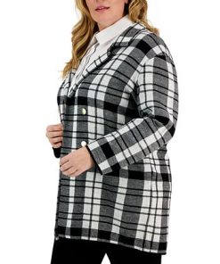 Kasper Plus Size Edge To Edge Notched-Collar Cardigan Jacket -CeCe cloth-shop 22998915 fpx