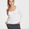 Bar III Women's 3/4-Sleeve Square-Neck Sweater, Created For Macy's