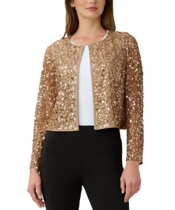 Adrianna Papell Women's Sequined Collarless Jacket
