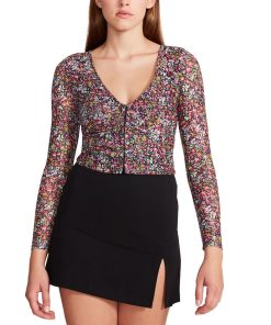 Steve Madden Women's Luna Floral-Print Long-Sleeve Top