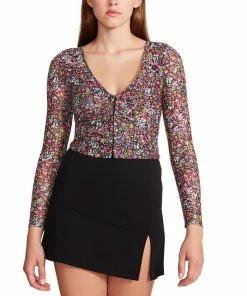 Steve Madden Women's Luna Floral-Print Long-Sleeve Top