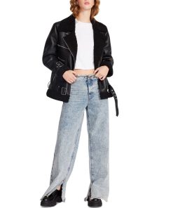 Steve Madden Women's Quinn Faux Leather Lined Moto Jacket -CeCe cloth-shop 23022179 fpx