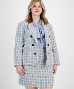 Bar III Plus Size Faux Double Breasted Blazer, Created For Macy's