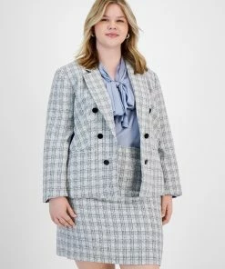 Bar III Plus Size Faux Double Breasted Blazer, Created For Macy's