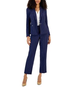 Kasper Women's Pinstriped Zip-Pocket Blazer -CeCe cloth-shop 23023036 fpx 1