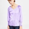 Bar III Women's Long-Sleeve V-Neck Blouse, Created For Macy's