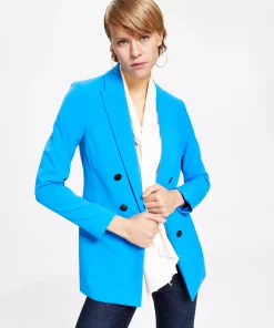 Bar III Women's Bi-Stretch Faux-Double-Breasted Jacket, Created For Macy's