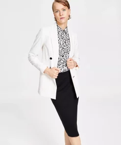 Bar III Women's Bi-Stretch Faux-Double-Breasted Jacket, Created For Macy's 5 Bar III Women's Bi-Stretch Faux-Double-Breasted Jacket, Created For Macy's -CeCe cloth-shop 23033396 fpx