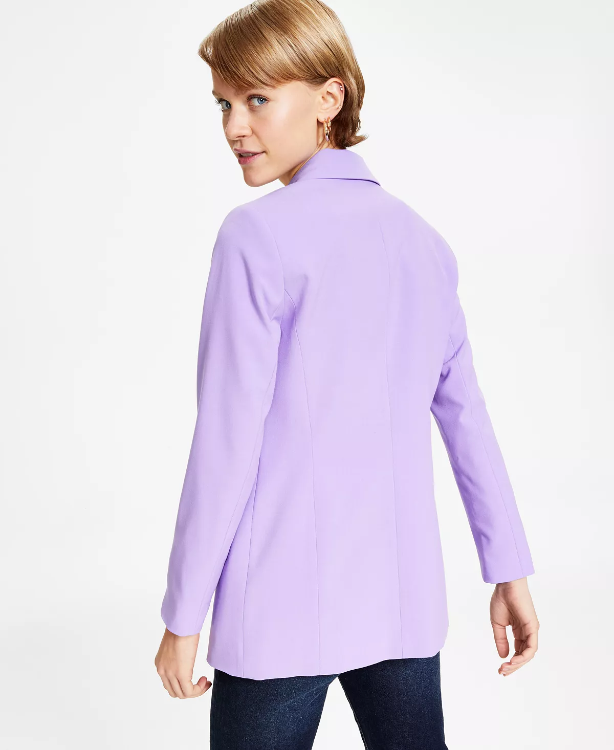 Women's Bi-Stretch Faux-Double-Breasted Jacket, Created For Macy's Bar III Women's Bi-Stretch Faux-Double-Breasted Jacket, Created For Macy's -CeCe cloth-shop